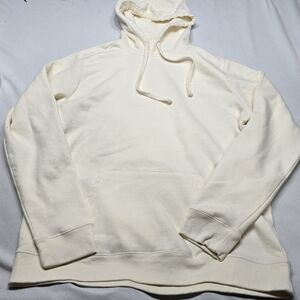 Champion Cream Off White Pullover Hoodie Hooded Sweatshirt Large